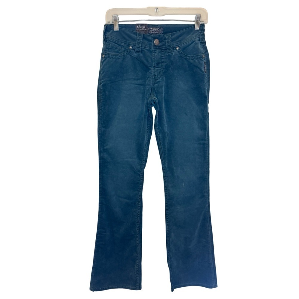 Silver Jeans Teal Courdoroy Bootcut Jeans NWT Size 26 - Picture 3 of 8